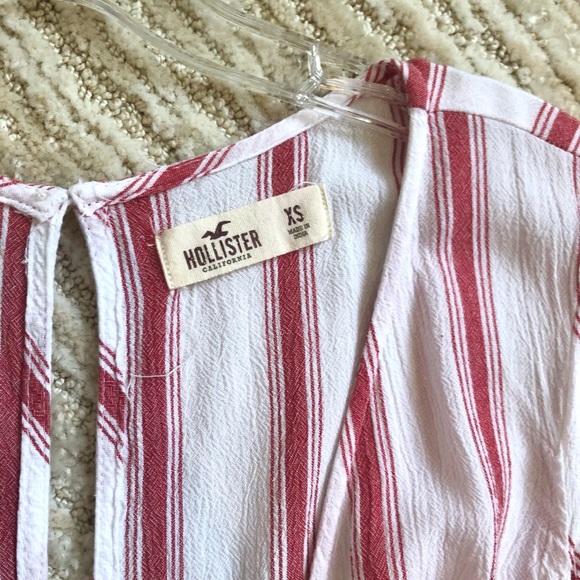 red and white striped wrap romper - Picture 4 of 4